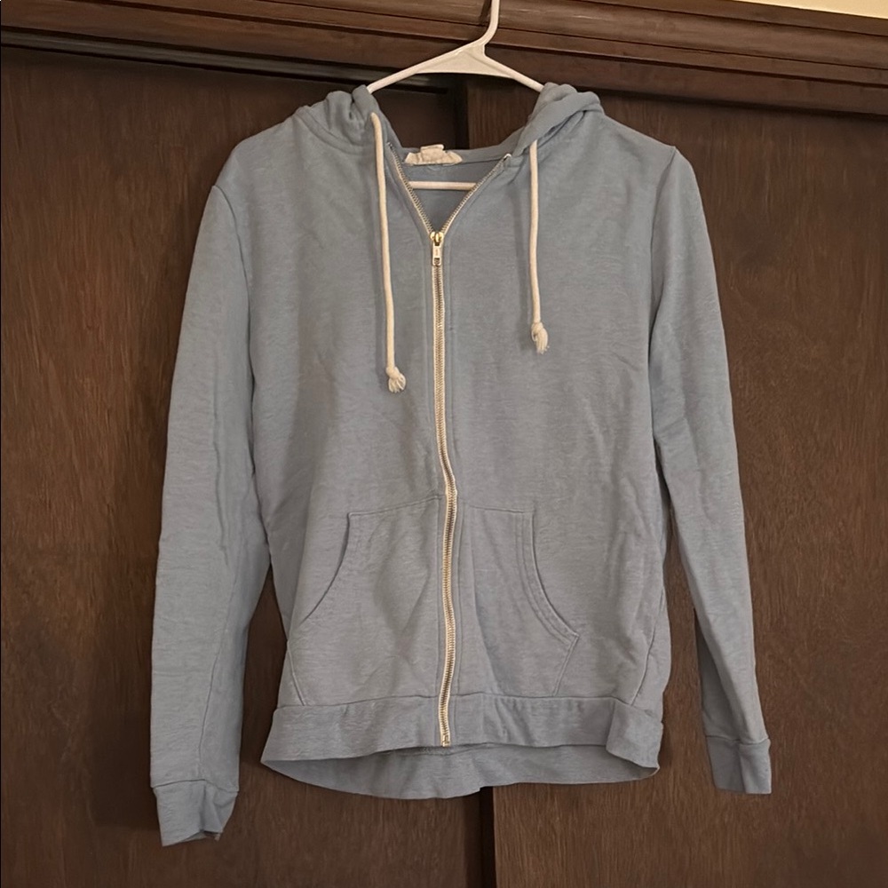 Light Blue Zip-Up Hoodie
